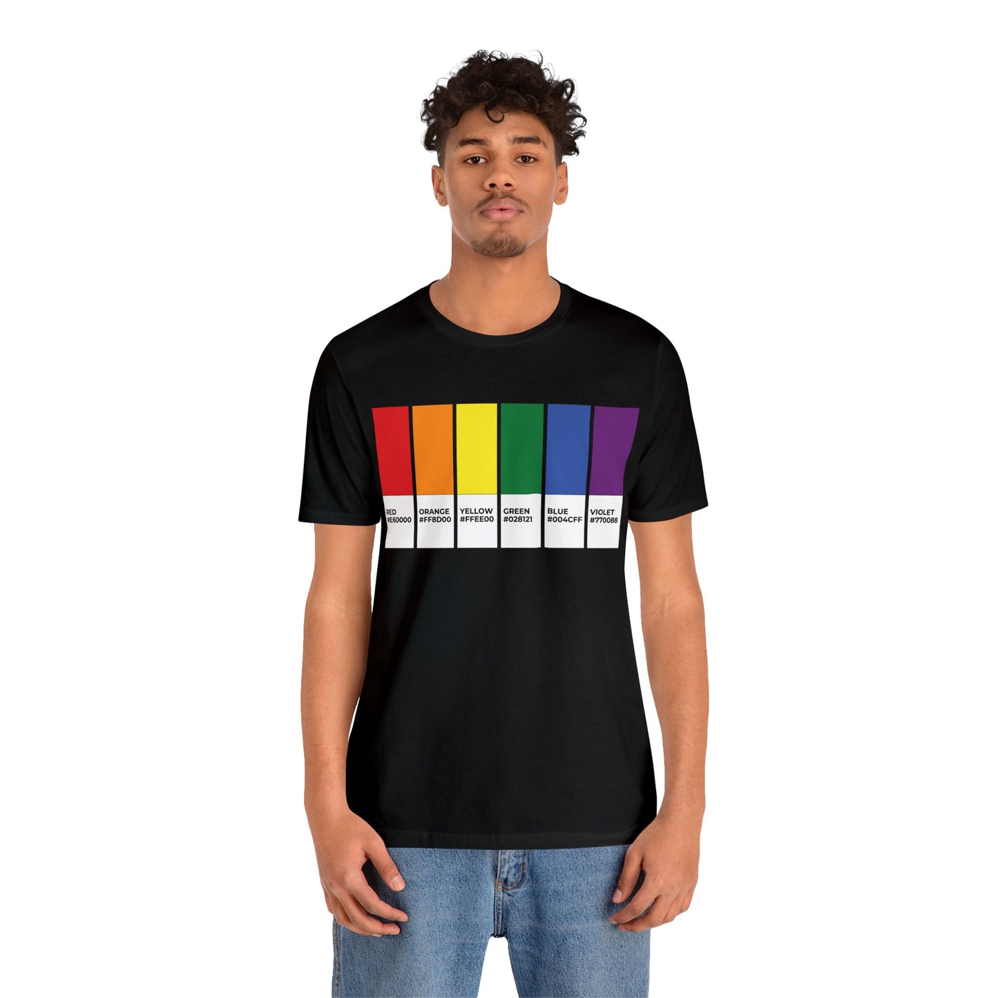 Funny LGBTQIA Pride Flag Pantone Colors Unisex Jersey Short Sleeve T-Shirt