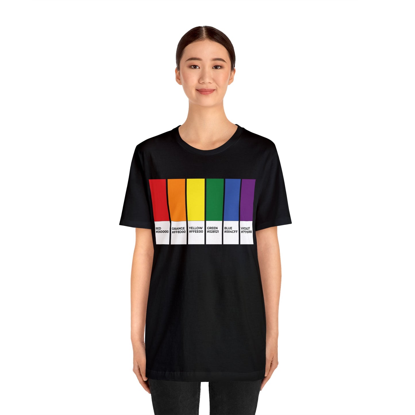 Funny LGBTQIA Pride Flag Pantone Colors Unisex Jersey Short Sleeve T-Shirt