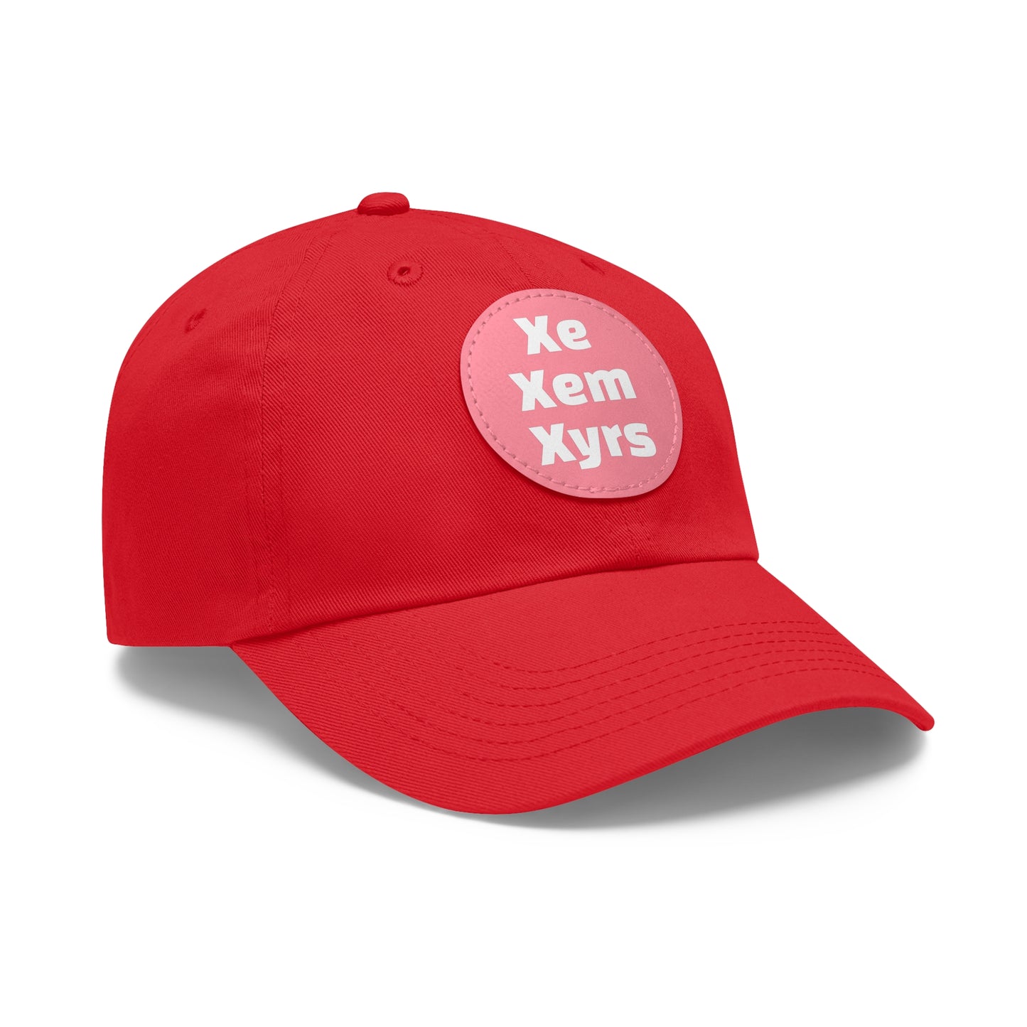 Xe/Xem/Xyrs Xe Xem Xyrs Pronouns Dad Hat with Round Leather Patch