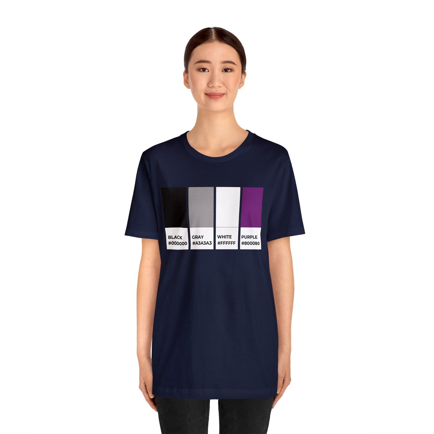 Funny Asexual Pride Flag Pantone Colors Unisex Jersey Short Sleeve T-Shirt