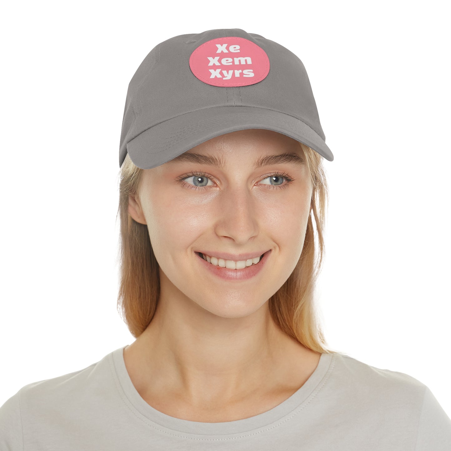 Xe/Xem/Xyrs Xe Xem Xyrs Pronouns Dad Hat with Round Leather Patch