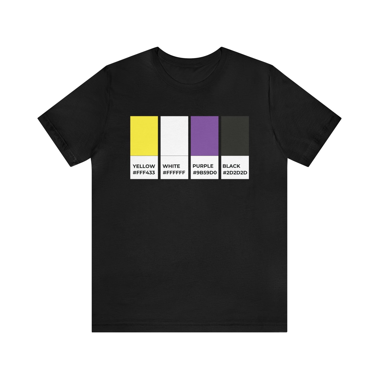 Funny Non-Binary Enby NB Pride Flag Pantone Colors Unisex Jersey Short Sleeve T-Shirt