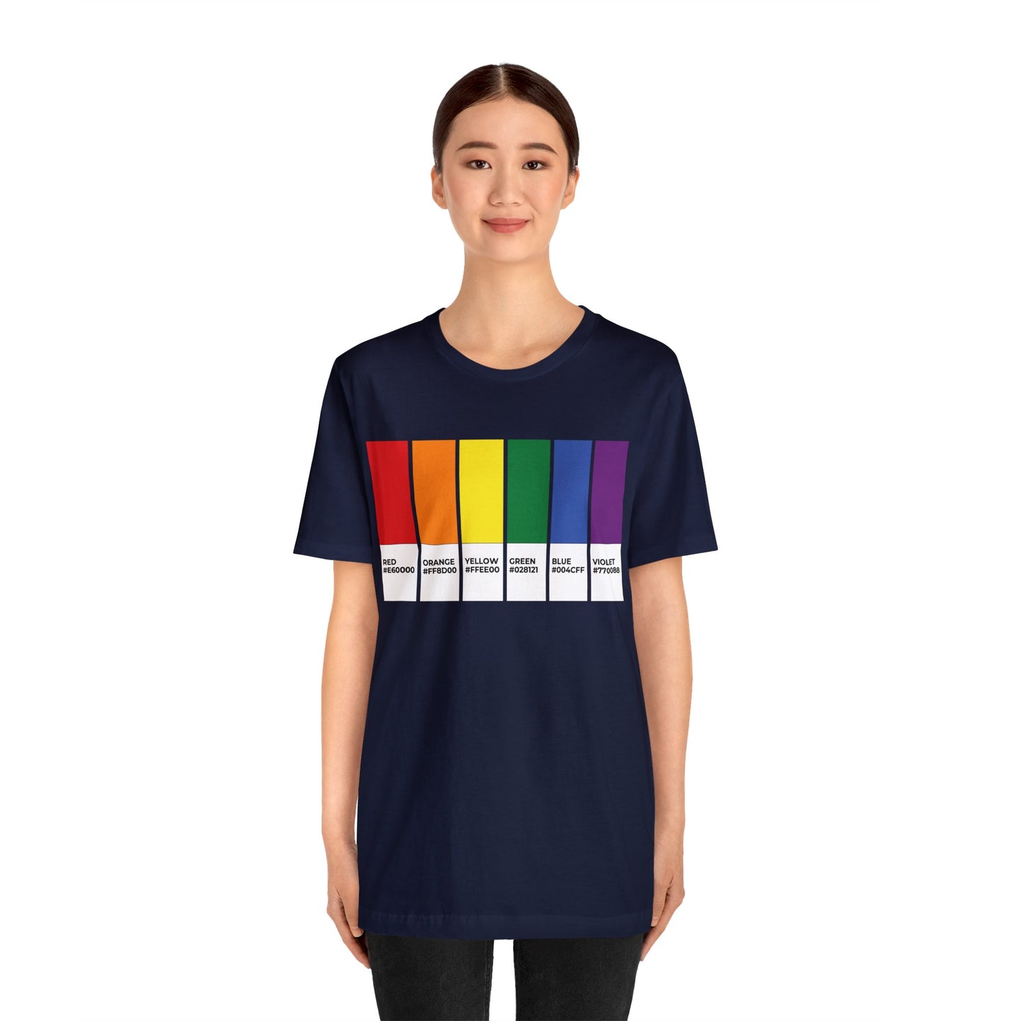 Funny LGBTQIA Pride Flag Pantone Colors Unisex Jersey Short Sleeve T-Shirt