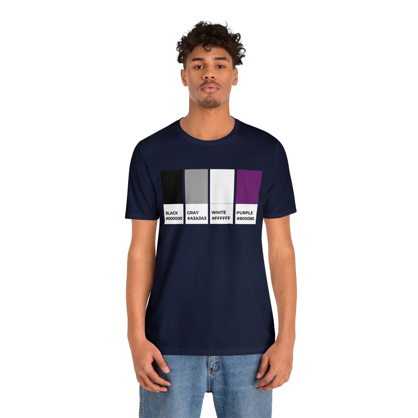 Funny Asexual Pride Flag Pantone Colors Unisex Jersey Short Sleeve T-Shirt