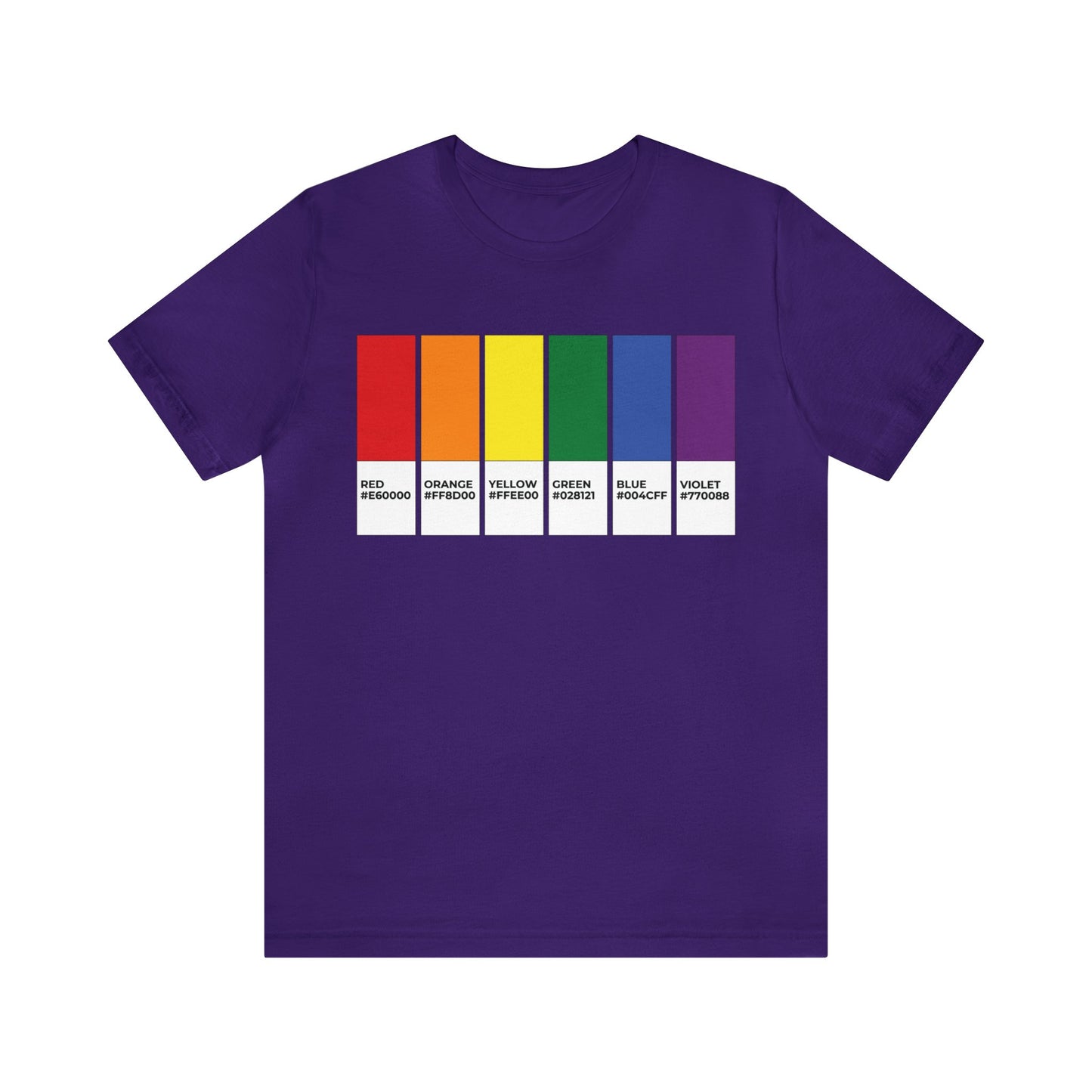 Funny LGBTQIA Pride Flag Pantone Colors Unisex Jersey Short Sleeve T-Shirt