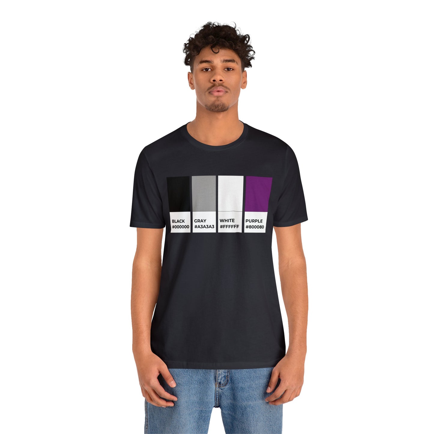 Funny Asexual Pride Flag Pantone Colors Unisex Jersey Short Sleeve T-Shirt