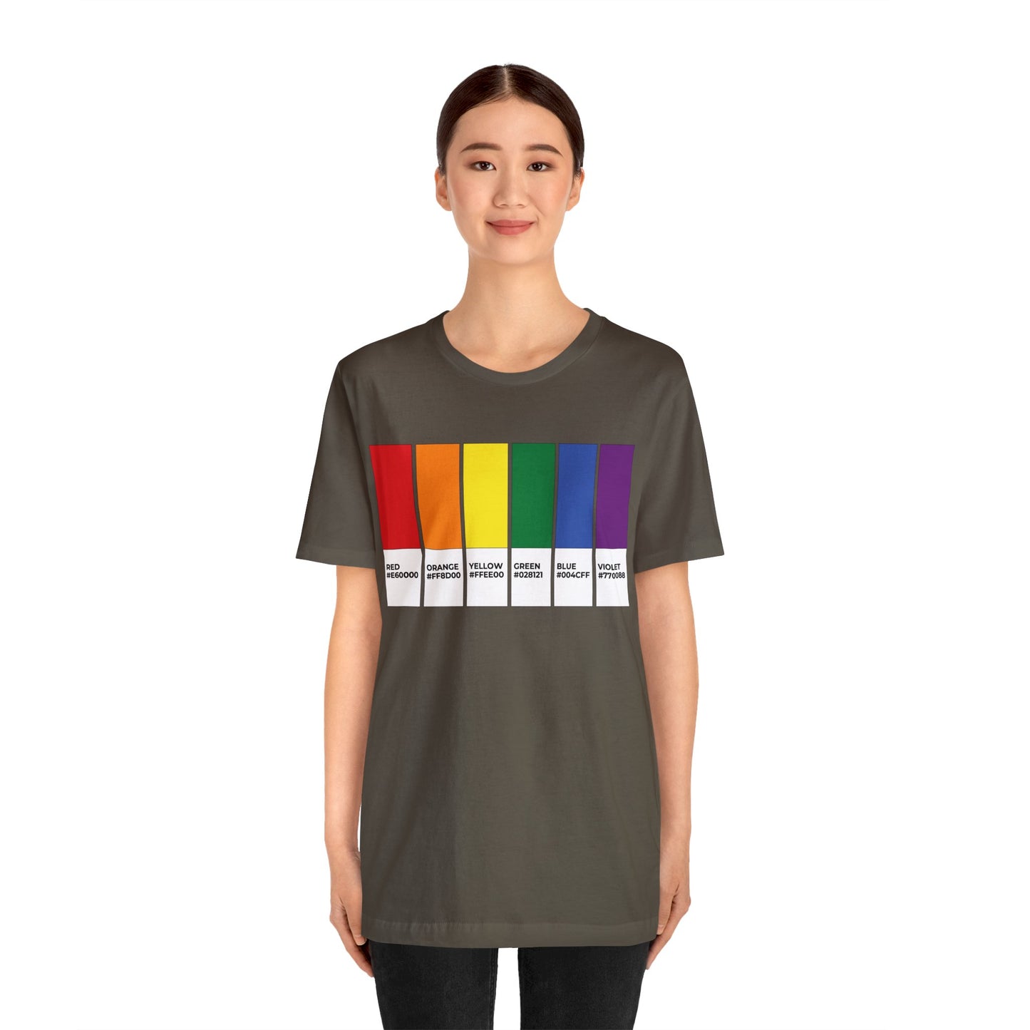 Funny LGBTQIA Pride Flag Pantone Colors Unisex Jersey Short Sleeve T-Shirt