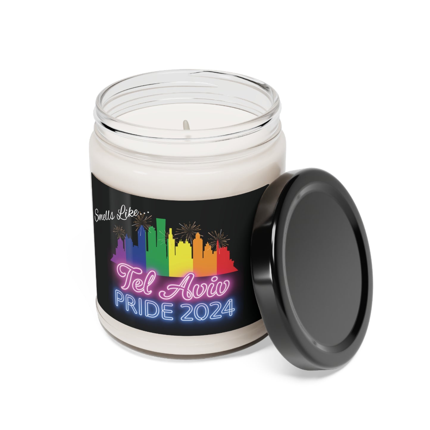 Smells Like Tel Aviv Pride 2024 9 oz Scented Soy Candle - Pride Parade Souvenir or Gift - LGBTQ+