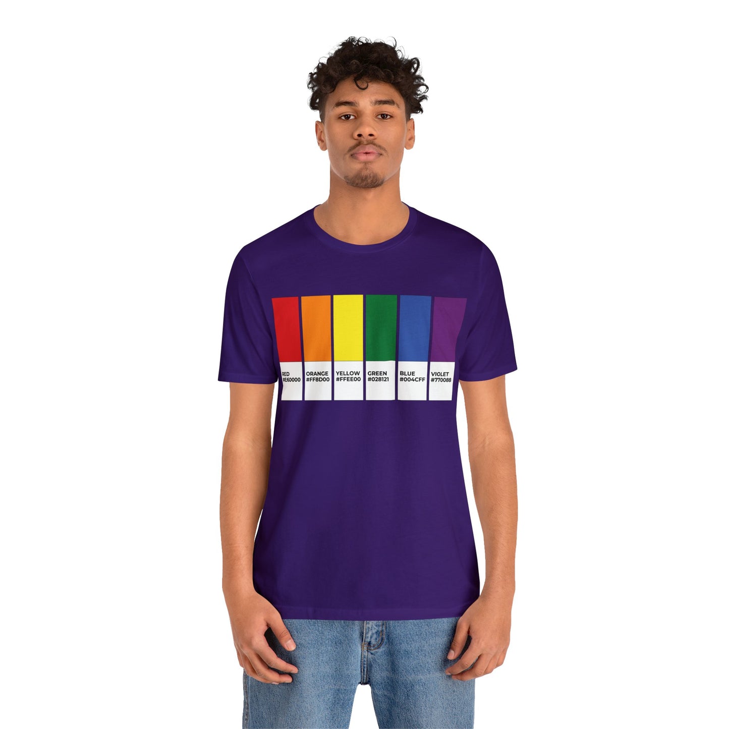 Funny LGBTQIA Pride Flag Pantone Colors Unisex Jersey Short Sleeve T-Shirt