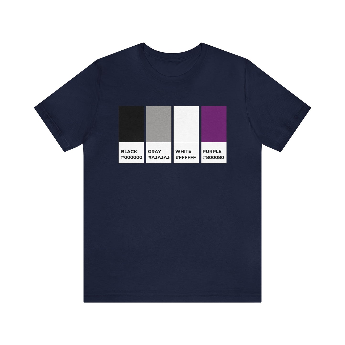 Funny Asexual Pride Flag Pantone Colors Unisex Jersey Short Sleeve T-Shirt