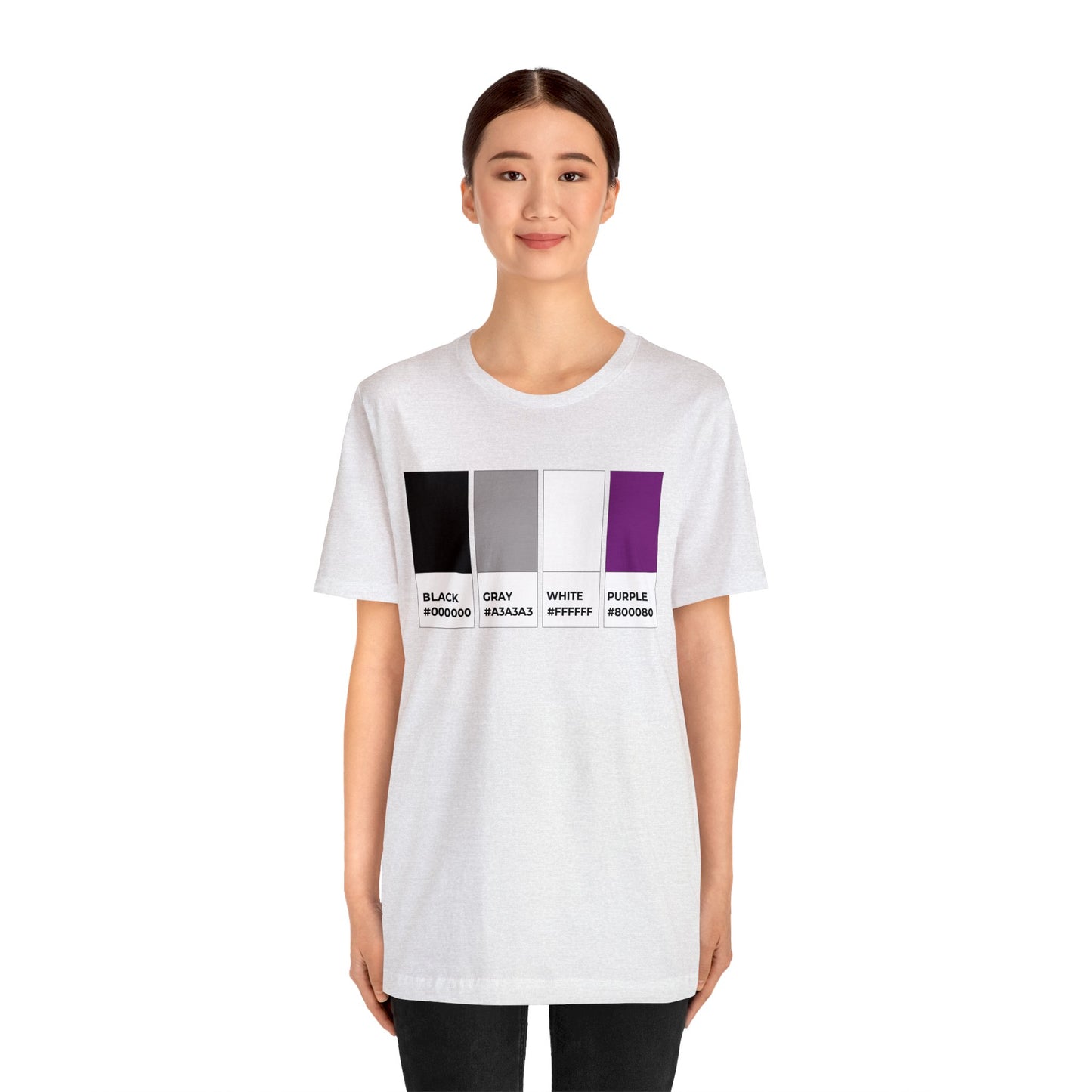 Funny Asexual Pride Flag Pantone Colors Unisex Jersey Short Sleeve T-Shirt