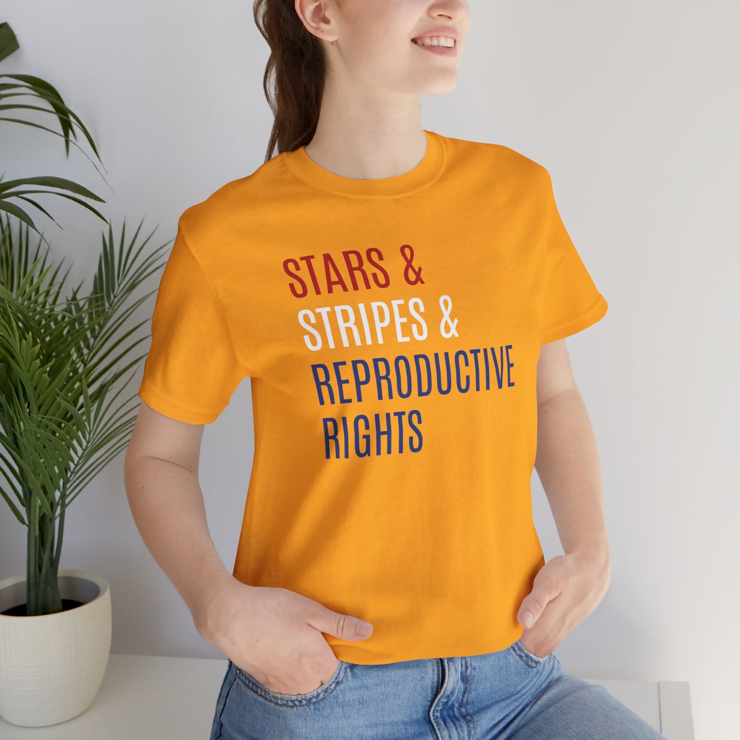 Stars, Stripes, Reproductive Rights Unisex T-Shirt - Red White Blue Patriotic Shirt - Pro-Choice - Women's Rights