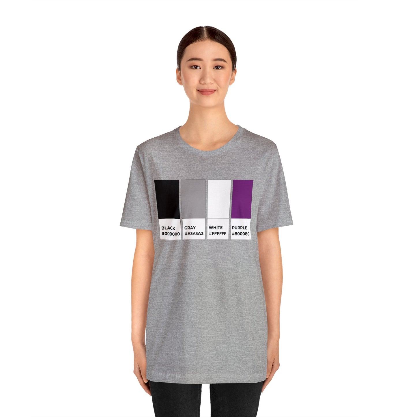 Funny Asexual Pride Flag Pantone Colors Unisex Jersey Short Sleeve T-Shirt