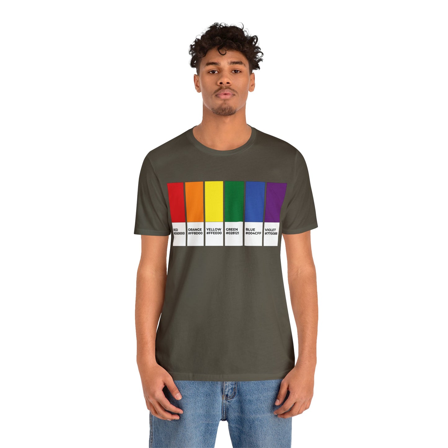 Funny LGBTQIA Pride Flag Pantone Colors Unisex Jersey Short Sleeve T-Shirt