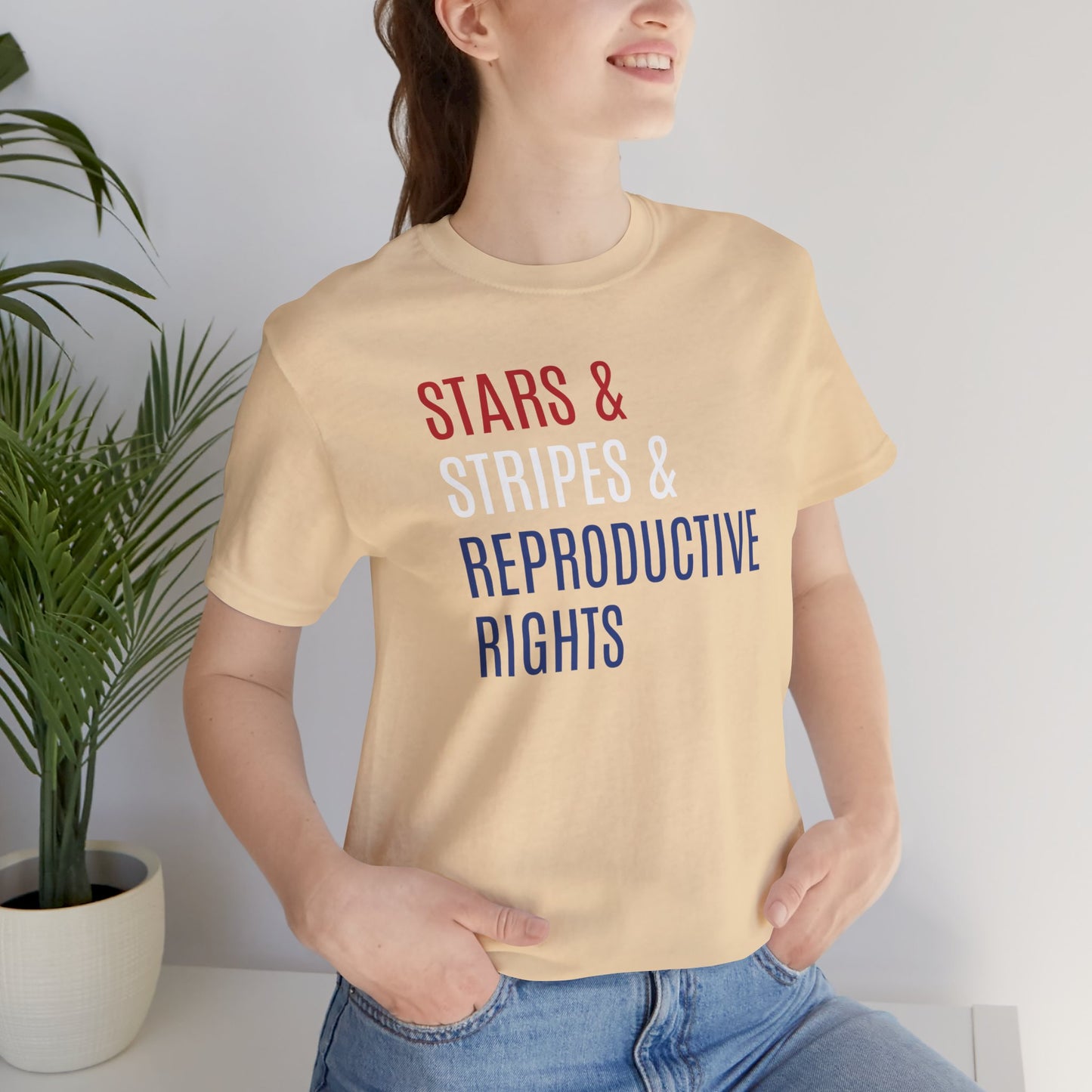 Stars, Stripes, Reproductive Rights Unisex T-Shirt - Red White Blue Patriotic Shirt - Pro-Choice - Women's Rights