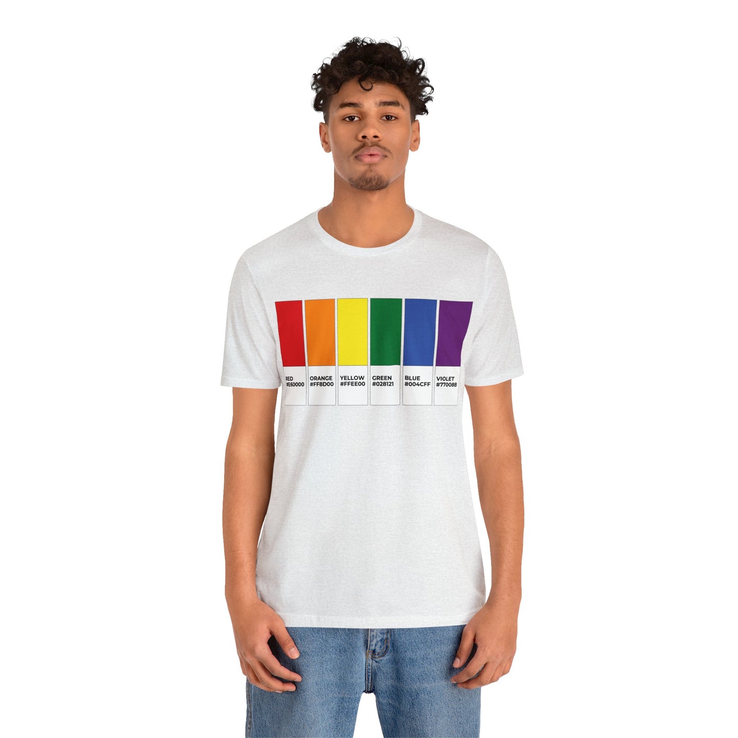 Funny LGBTQIA Pride Flag Pantone Colors Unisex Jersey Short Sleeve T-Shirt