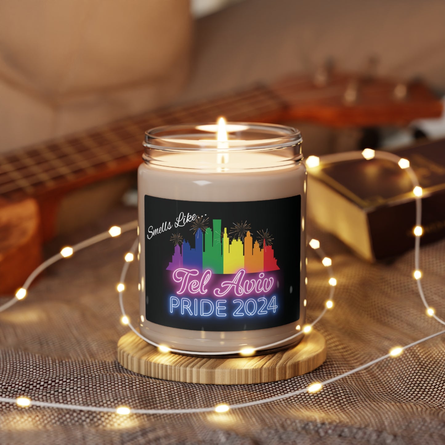 Smells Like Tel Aviv Pride 2024 9 oz Scented Soy Candle - Pride Parade Souvenir or Gift - LGBTQ+