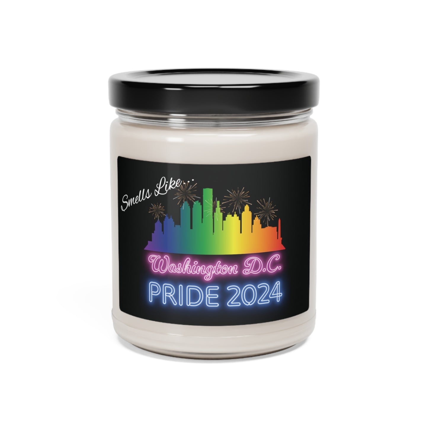 Smells Like Washington D.C Pride 2024 9 oz Scented Soy Candle - Pride Parade Souvenir or Gift - LGBTQ+