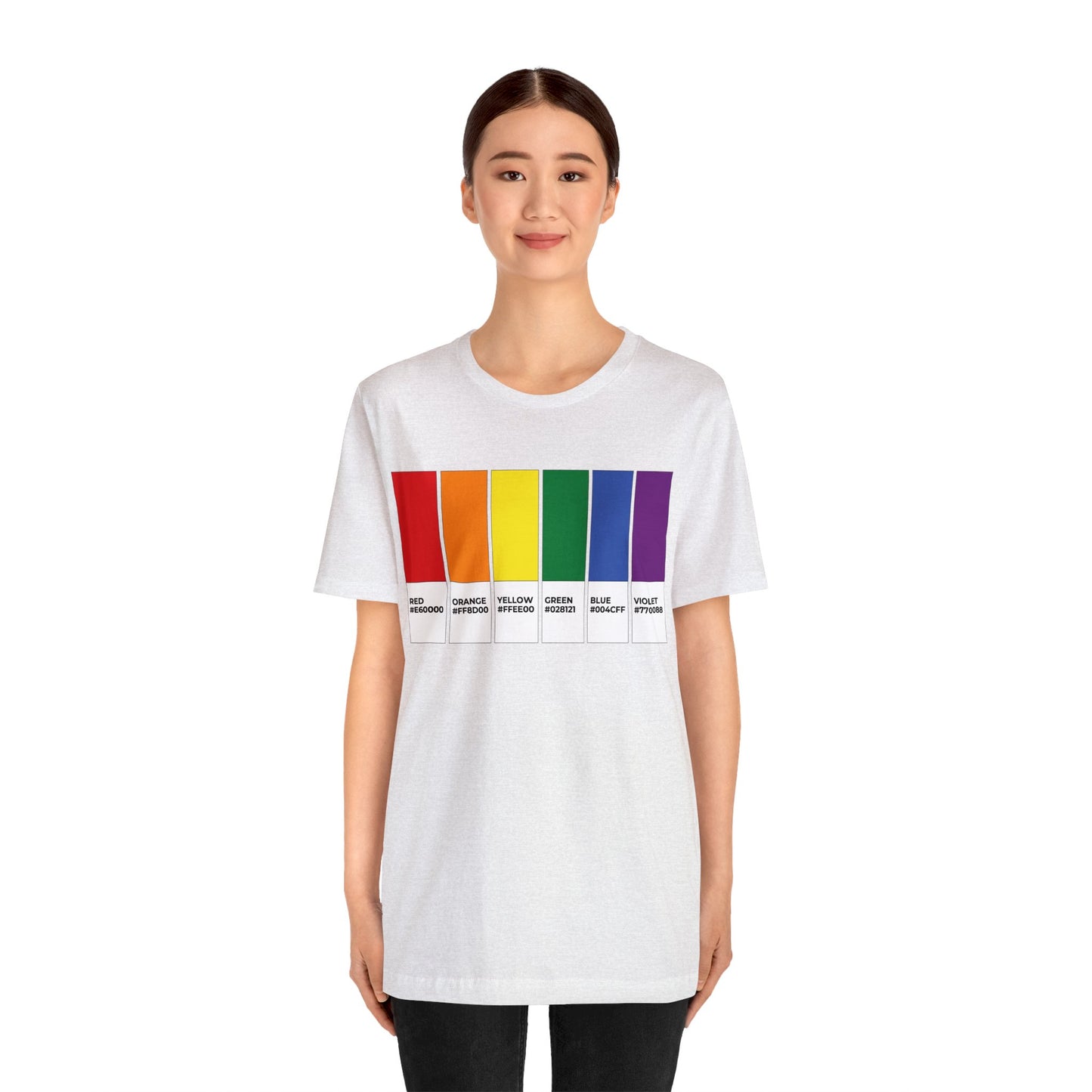 Funny LGBTQIA Pride Flag Pantone Colors Unisex Jersey Short Sleeve T-Shirt