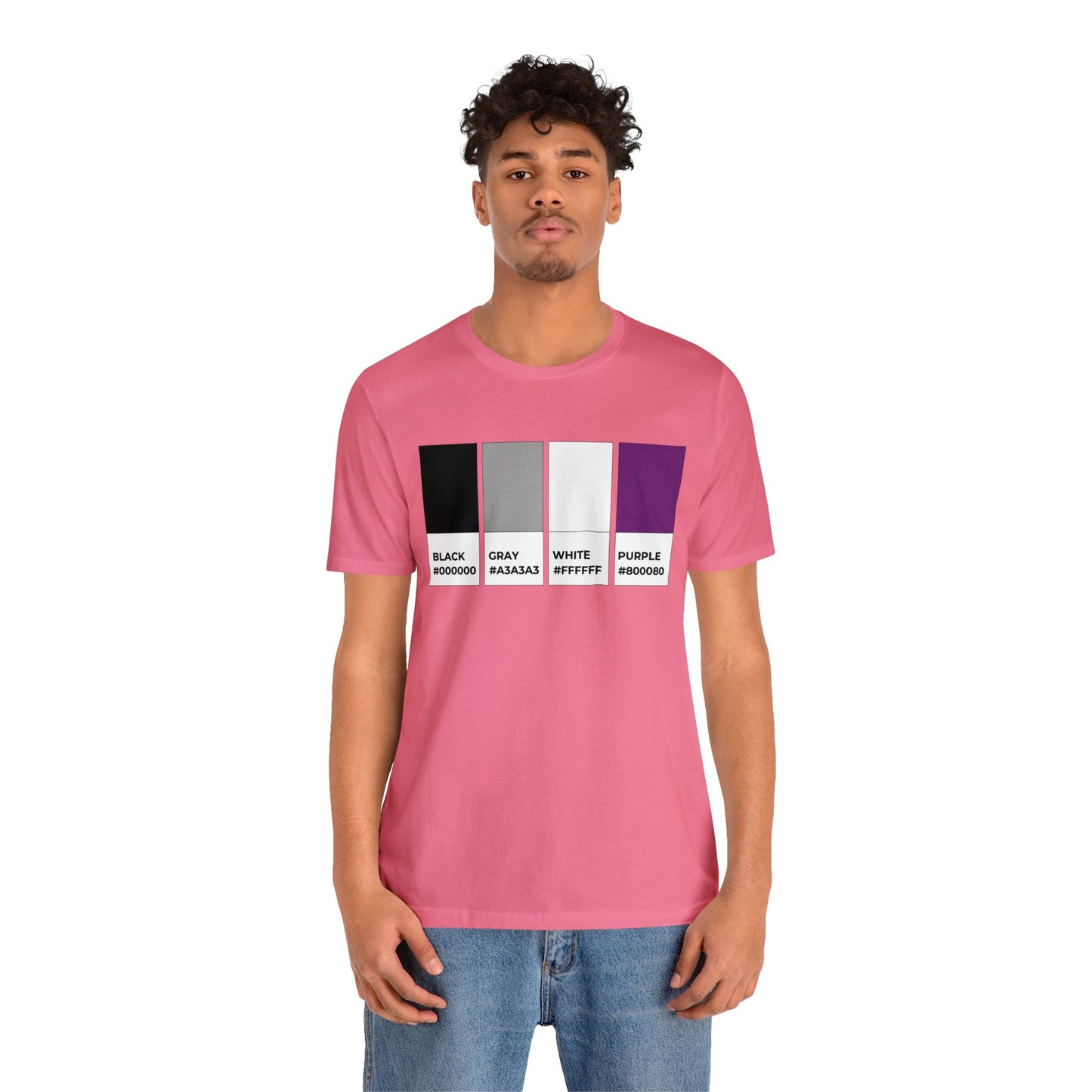 Funny Asexual Pride Flag Pantone Colors Unisex Jersey Short Sleeve T-Shirt