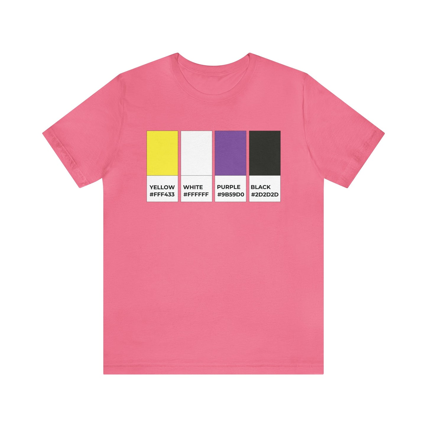 Funny Non-Binary Enby NB Pride Flag Pantone Colors Unisex Jersey Short Sleeve T-Shirt