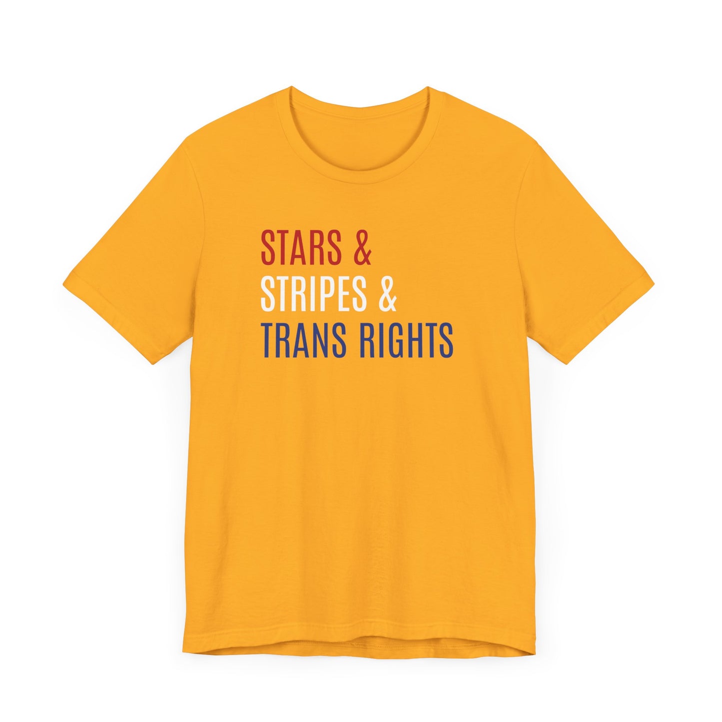 Stars, Stripes, Trans Rights Unisex T-Shirt - Red White Blue Patriotic Shirt - LGBTQ - Transgender Tee