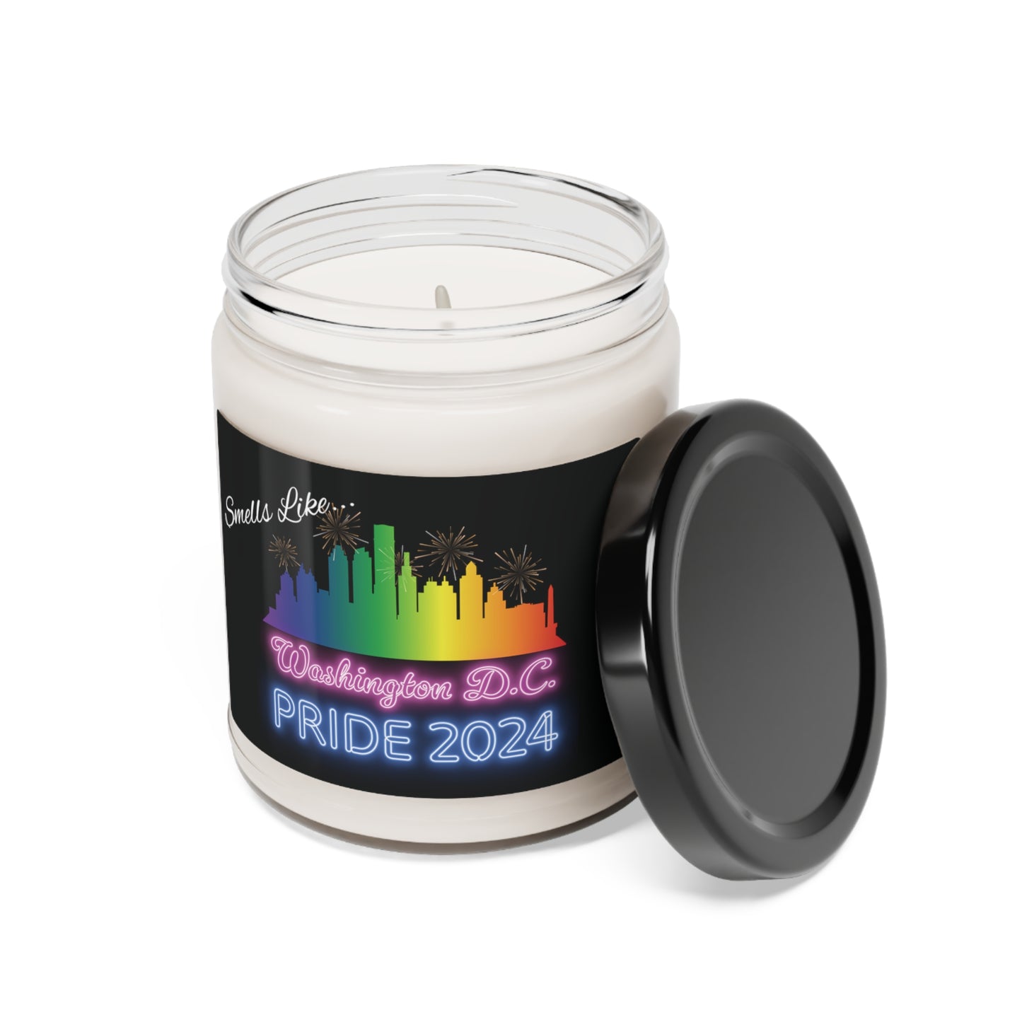 Smells Like Washington D.C Pride 2024 9 oz Scented Soy Candle - Pride Parade Souvenir or Gift - LGBTQ+