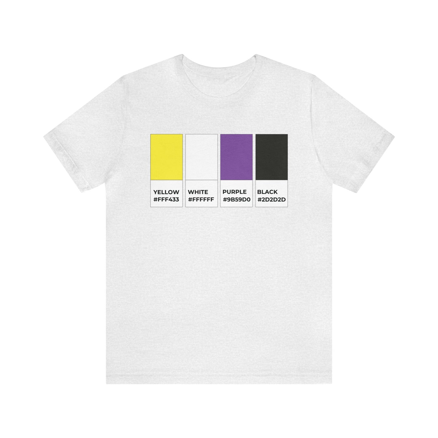 Funny Non-Binary Enby NB Pride Flag Pantone Colors Unisex Jersey Short Sleeve T-Shirt