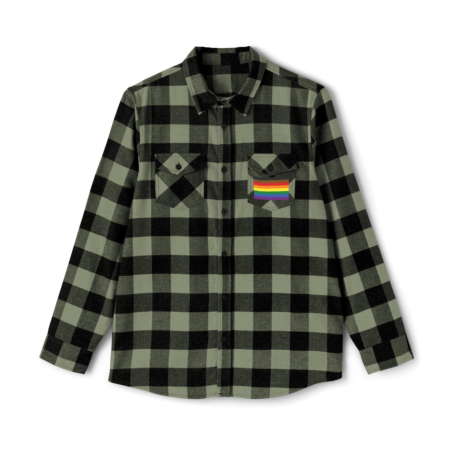 Gay LGBTQ Pride Flag Unisex Flannel Shirt