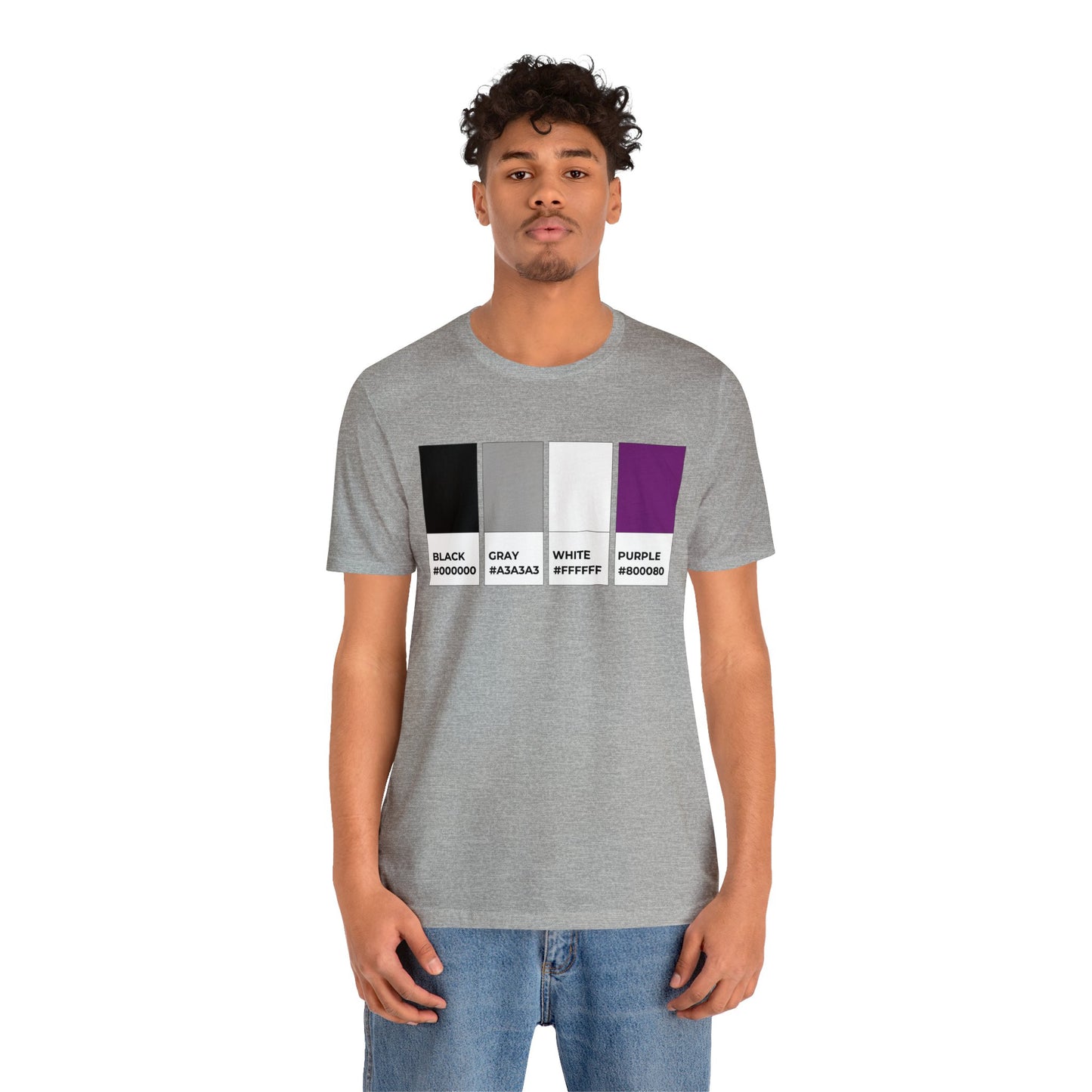 Funny Asexual Pride Flag Pantone Colors Unisex Jersey Short Sleeve T-Shirt