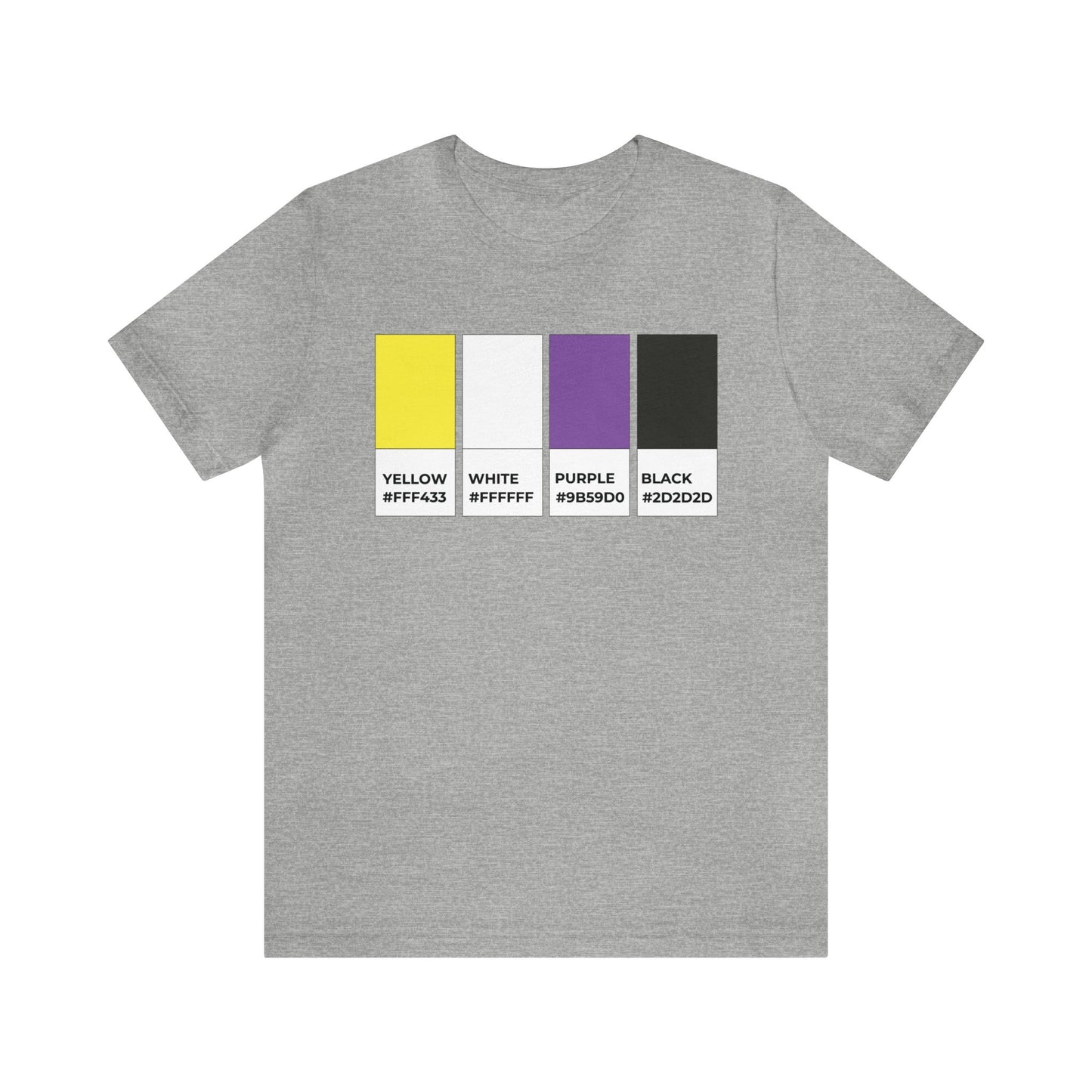 Funny Non-Binary Enby NB Pride Flag Pantone Colors Unisex Jersey Short Sleeve T-Shirt