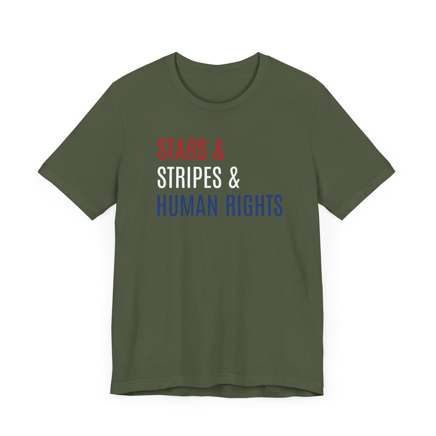 Copy of Stars, Stripes, Human Rights Unisex T-Shirt - Red White Blue Patriotic Shirt - Women, Immigrants, BIPOC