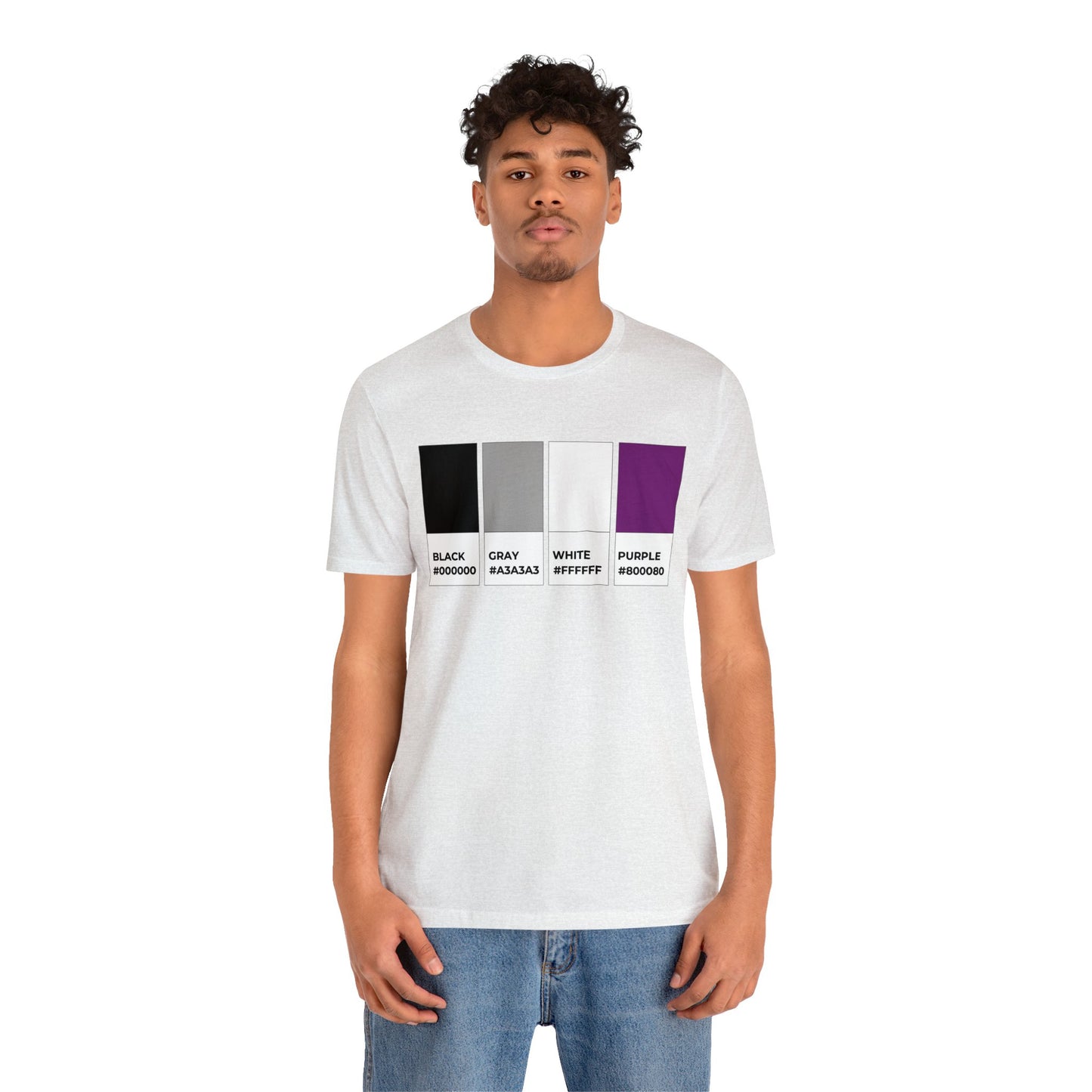 Funny Asexual Pride Flag Pantone Colors Unisex Jersey Short Sleeve T-Shirt