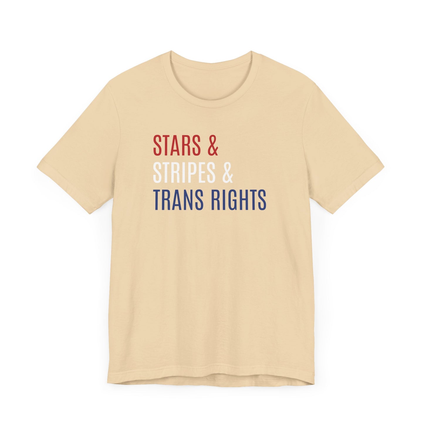 Stars, Stripes, Trans Rights Unisex T-Shirt - Red White Blue Patriotic Shirt - LGBTQ - Transgender Tee