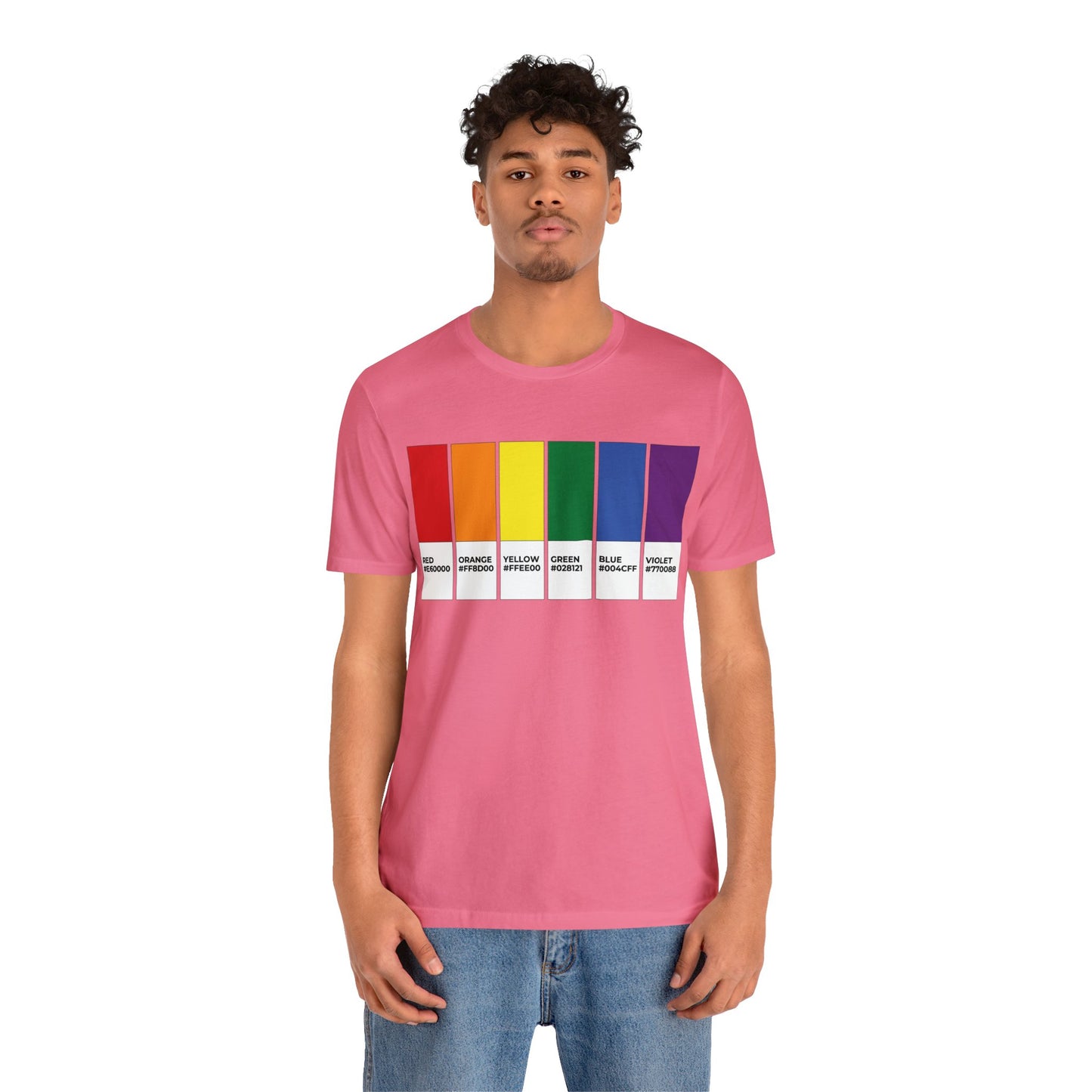 Funny LGBTQIA Pride Flag Pantone Colors Unisex Jersey Short Sleeve T-Shirt