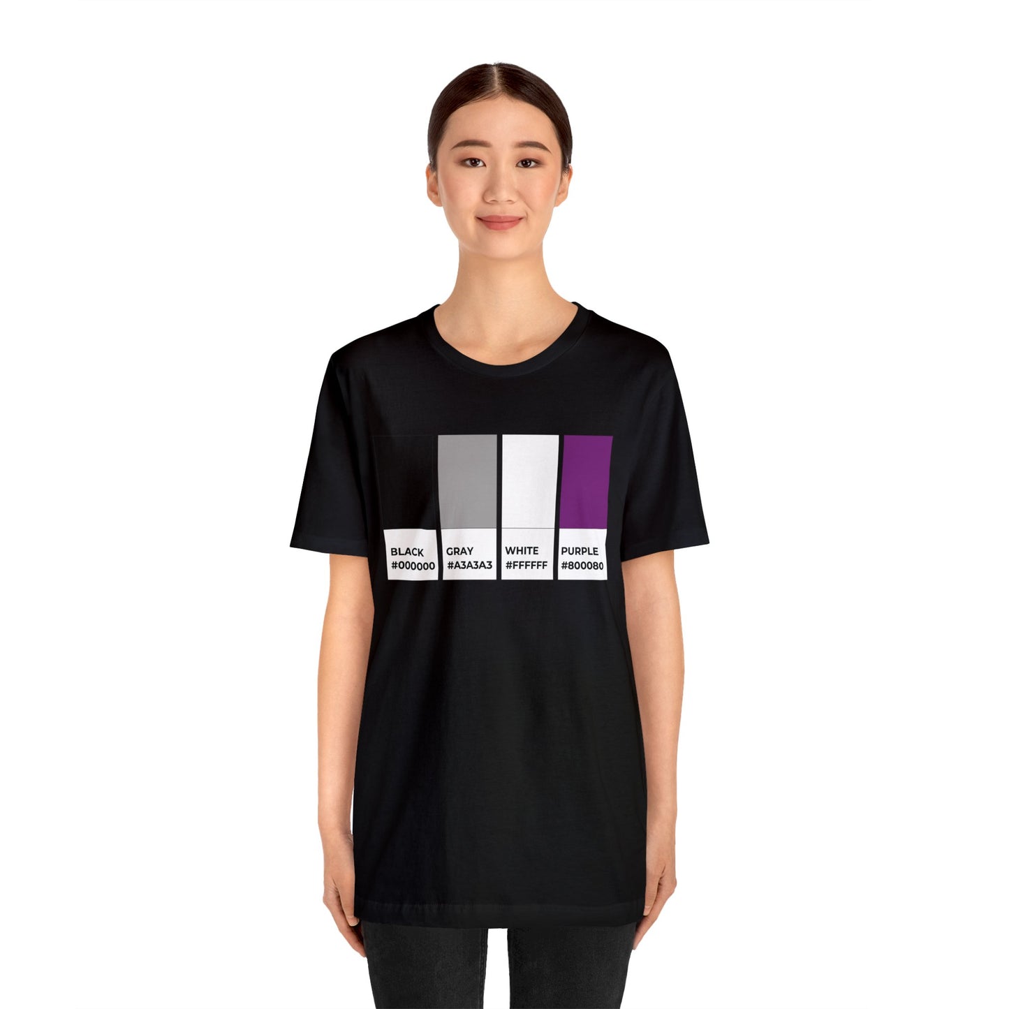 Funny Asexual Pride Flag Pantone Colors Unisex Jersey Short Sleeve T-Shirt