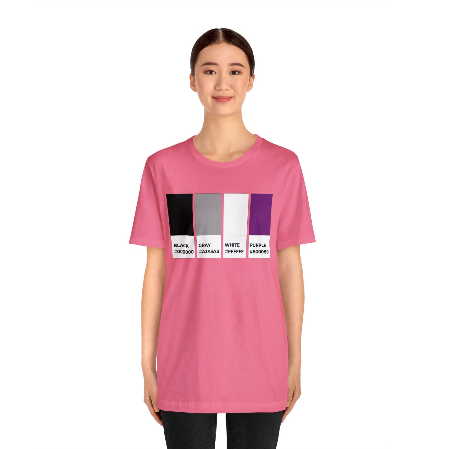 Funny Asexual Pride Flag Pantone Colors Unisex Jersey Short Sleeve T-Shirt