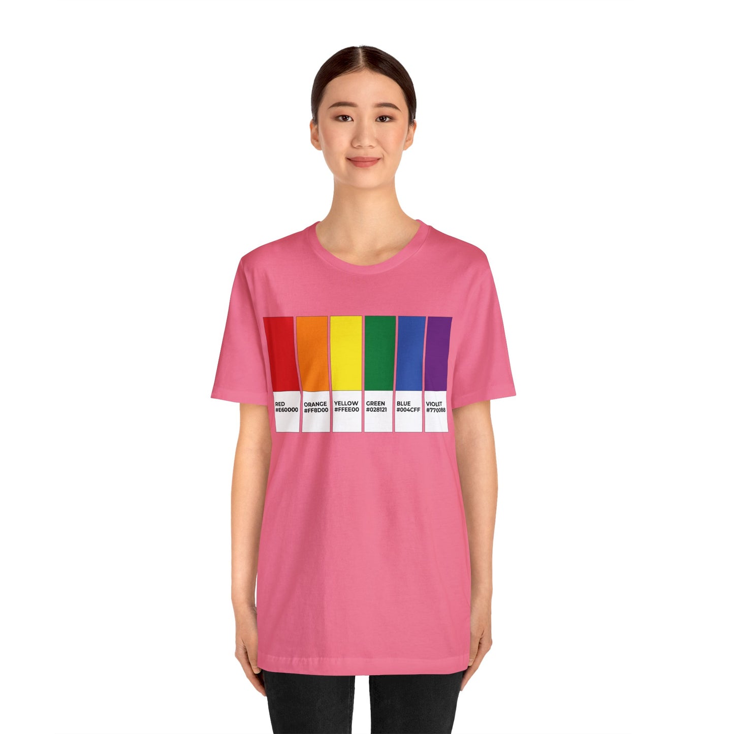 Funny LGBTQIA Pride Flag Pantone Colors Unisex Jersey Short Sleeve T-Shirt