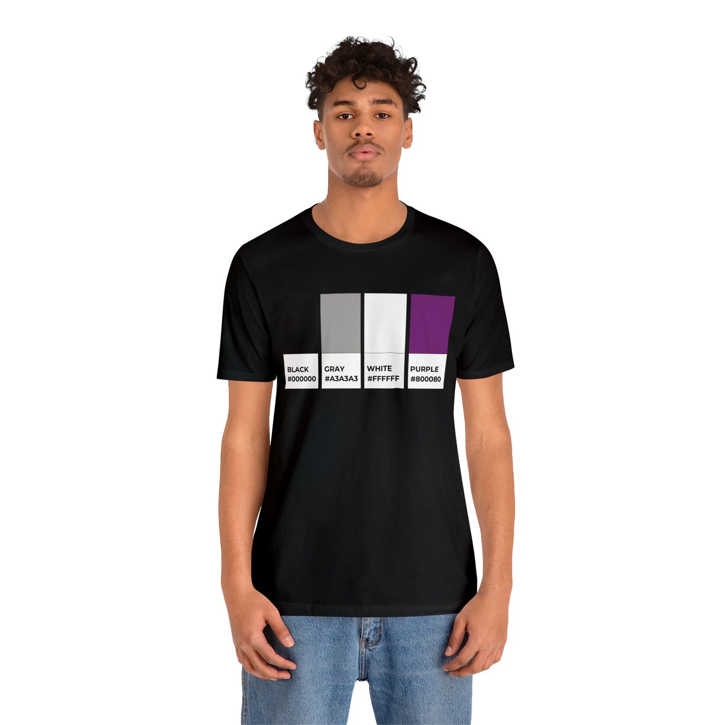 Funny Asexual Pride Flag Pantone Colors Unisex Jersey Short Sleeve T-Shirt