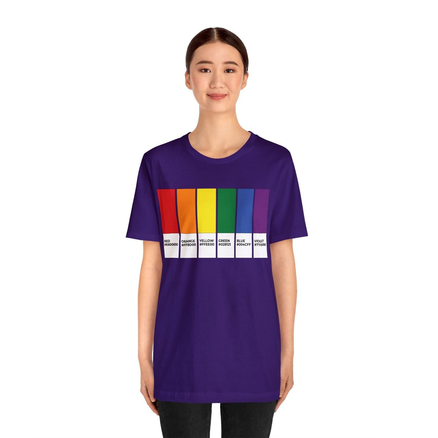 Funny LGBTQIA Pride Flag Pantone Colors Unisex Jersey Short Sleeve T-Shirt