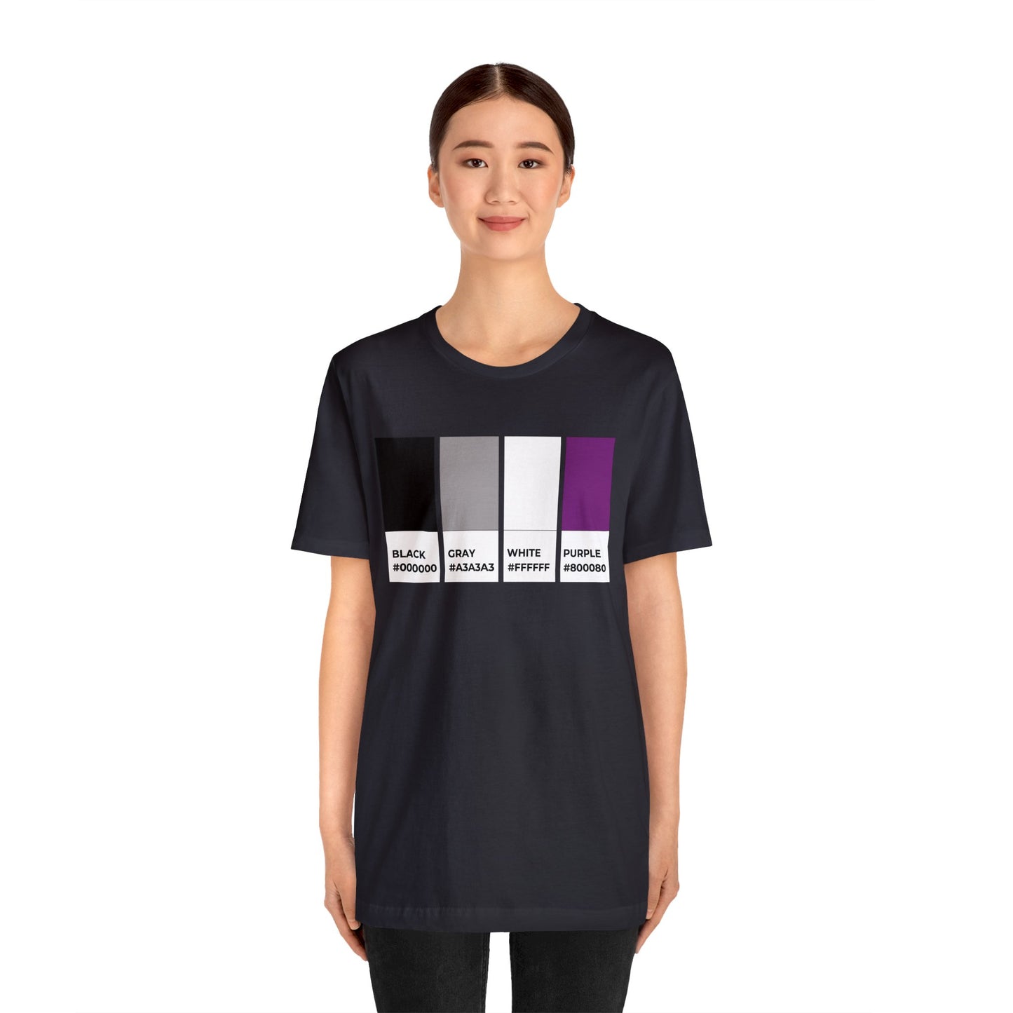 Funny Asexual Pride Flag Pantone Colors Unisex Jersey Short Sleeve T-Shirt