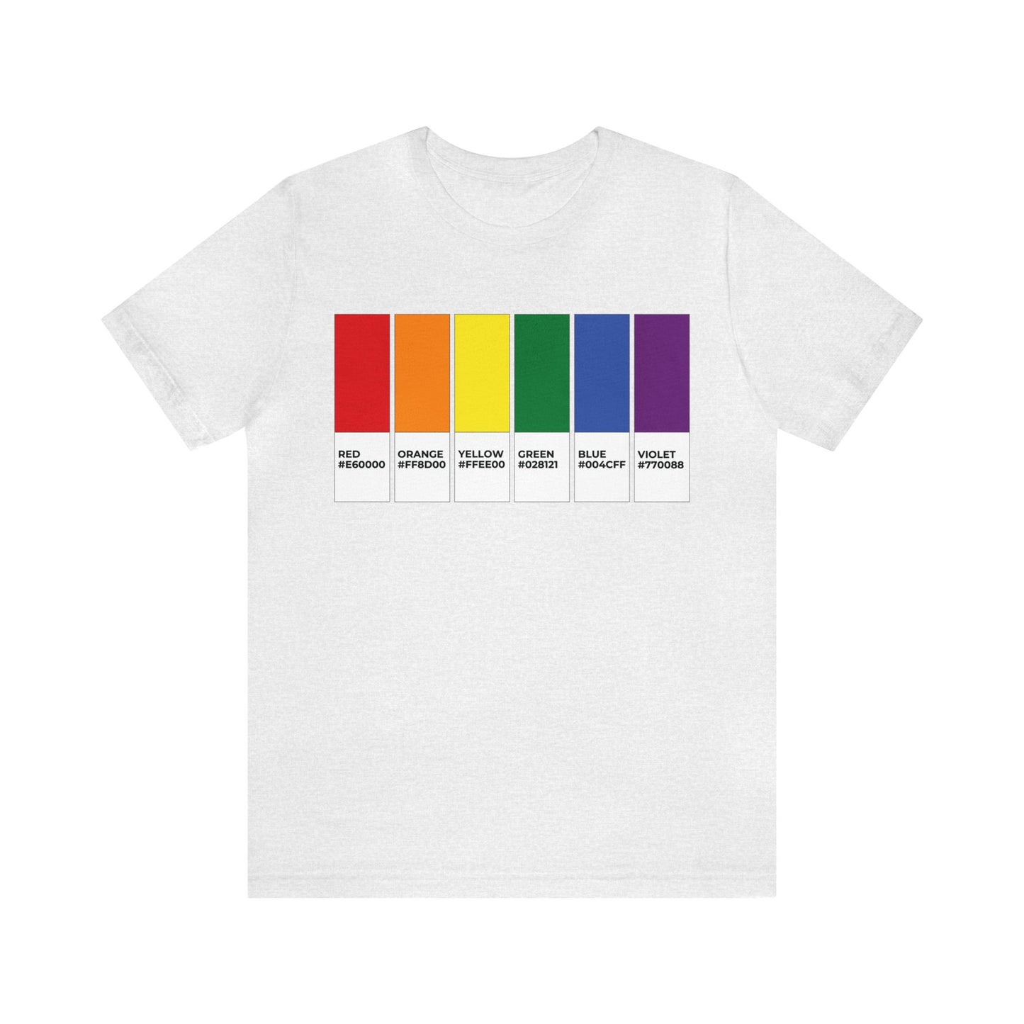 Funny LGBTQIA Pride Flag Pantone Colors Unisex Jersey Short Sleeve T-Shirt