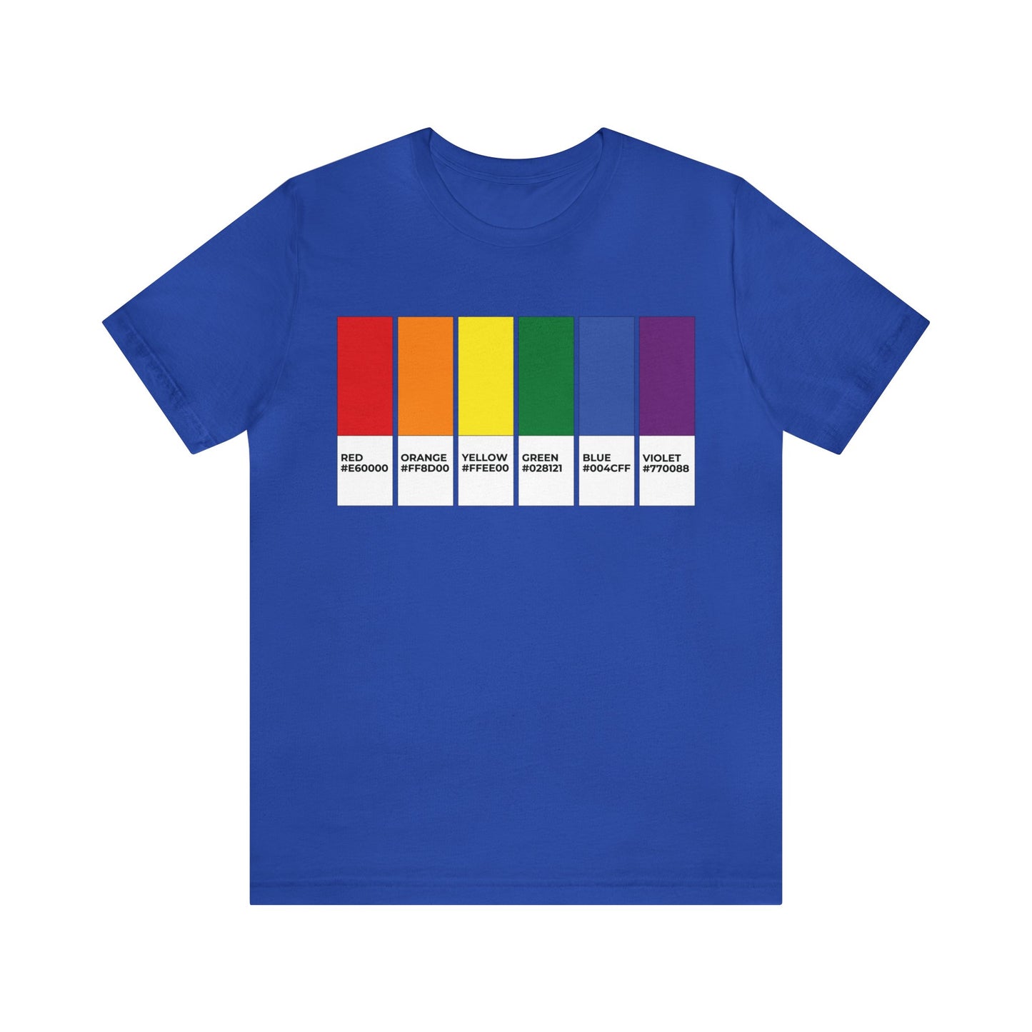 Funny LGBTQIA Pride Flag Pantone Colors Unisex Jersey Short Sleeve T-Shirt