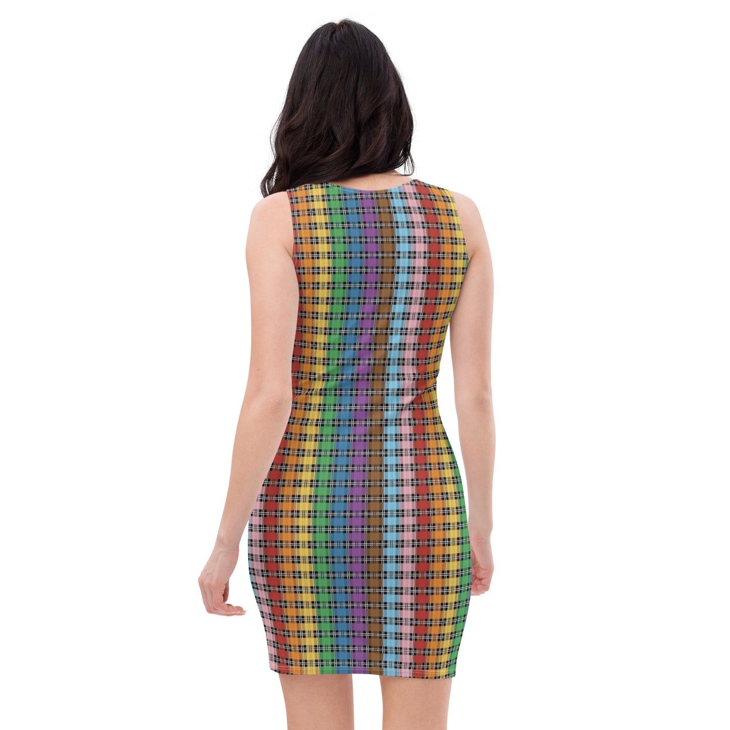 Progress Pride Pride Bodycon Dress - LGBTQIA Red, Orange, Yellow, Green, Rainbow, Purple, Black, Pink and White Flag Sexy Fitted Dress - Parade Club Vacation