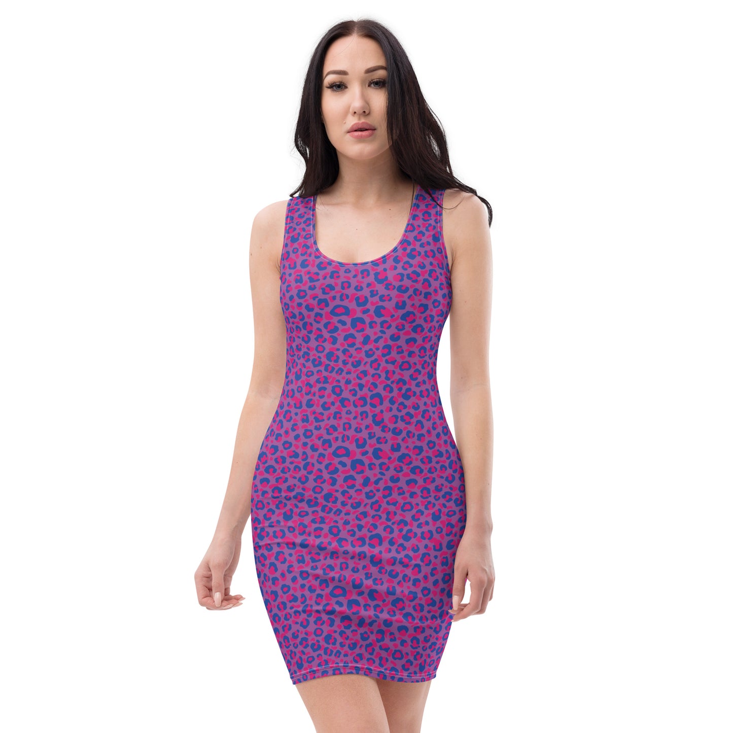 Bisexual Pride Bodycon Dress - LGBTQIA Pink, Purple, Blue Flag Sexy Fitted Dress - Parade Club Vacation