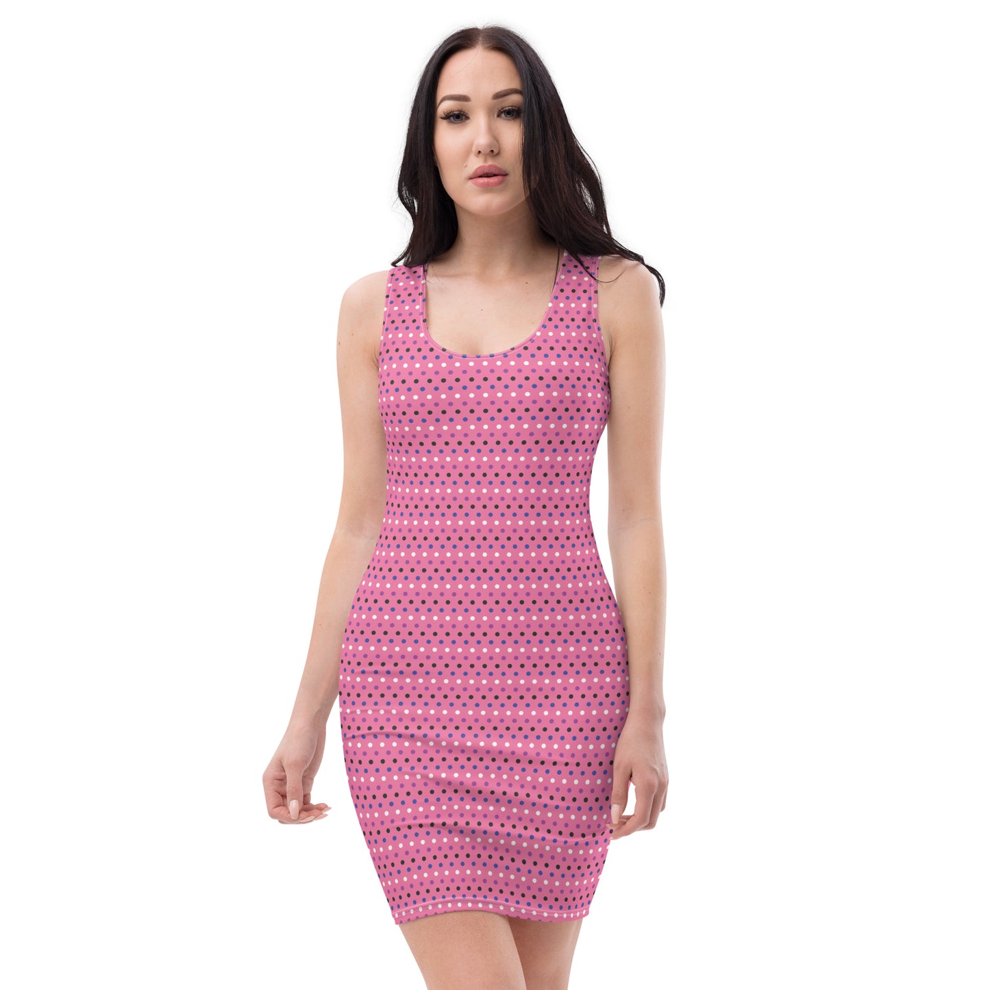 Genderfluid Pride Bodycon Dress - LGBTQIA Pink, White, Purple, Black, Blue Flag Sexy Fitted Dress - Parade Club Vacation