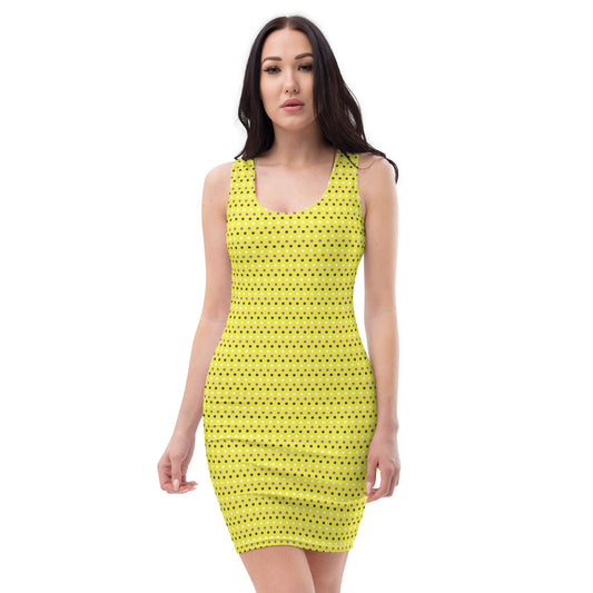 Non Binary Pride Bodycon Dress - LGBTQIA Yellow, Purple, White, Black Flag Sexy Fitted Dress - Parade Club Vacation