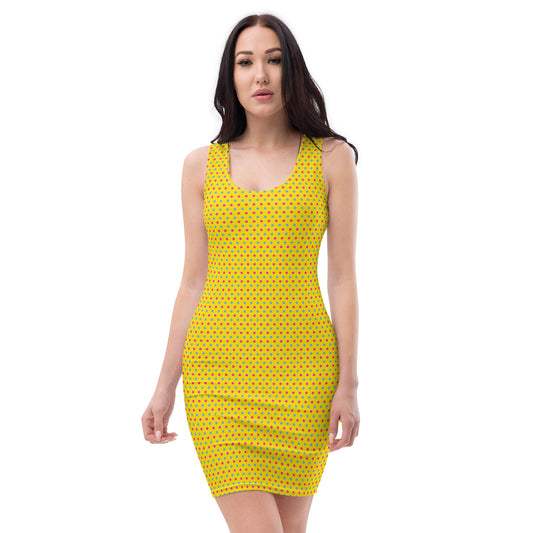 Pansexual Pride Bodycon Dress - LGBTQIA Pink, Blue, Yellow Flag Sexy Fitted Dress - Parade Club Vacation