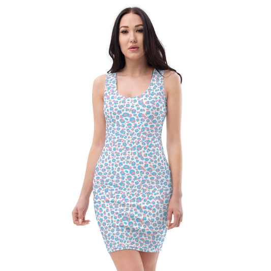 Transgender Pride Bodycon Dress - LGBTQIA Pink White Blue Flag Sexy Fitted Dress - Parade Club Vacation