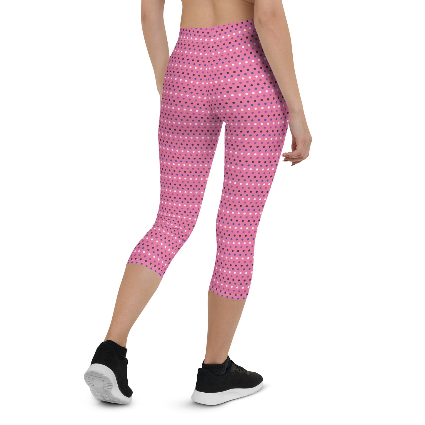 Genderfluid Pride Capri Leggings - LGBTQIA Pink, White, Purple, Black, Blue Flag Activewear Pants - Parade Club Vacation Running Workout